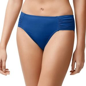 Tommy Bahama Pearl High Waist Side Shirred Bikini Bottoms in Cobalt Sea